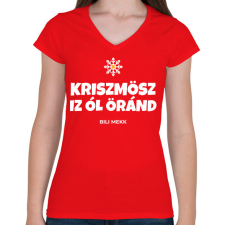 PRINTFASHION CHRISTMAS IS ALL AROUND - Női V-nyakú póló - Piros női póló