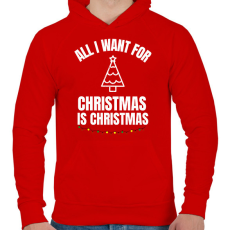 PRINTFASHION CHRISTMAS IS CHRISTMAS - Férfi kapucnis pulóver - Piros