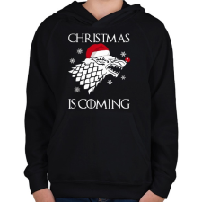 PRINTFASHION Christmas is coming! - Gyerek kapucnis pulóver - Fekete gyerek pulóver, kardigán