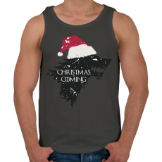 PRINTFASHION Christmas is coming - Trónok harca - fehér - Férfi atléta - Sötétszürke