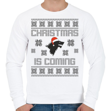 PRINTFASHION Christmas is coming Trónok harca - Férfi pulóver - Fehér férfi pulóver, kardigán
