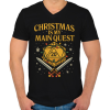 PRINTFASHION Christmas is my main quest - Férfi V-nyakú póló - Fekete