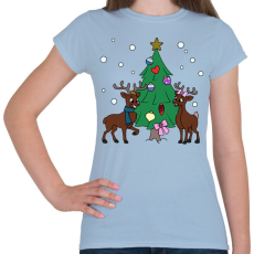 PRINTFASHION Christmas - Női póló - Világoskék