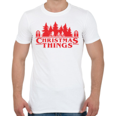 PRINTFASHION Christmas things Sranger Things póló - Férfi póló - Fehér