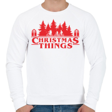 PRINTFASHION Christmas things Sranger Things póló - Férfi pulóver - Fehér férfi pulóver, kardigán