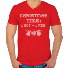 PRINTFASHION CHRISTMAS TIME 3 - Férfi V-nyakú póló - Piros