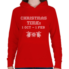 PRINTFASHION CHRISTMAS TIME 3 - Női kapucnis pulóver - Piros