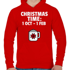 PRINTFASHION CHRISTMAS TIME - Férfi kapucnis pulóver - Piros férfi pulóver, kardigán