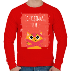 PRINTFASHION CHRISTMAS TIME - Férfi pulóver - Piros