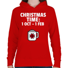 PRINTFASHION CHRISTMAS TIME - Női kapucnis pulóver - Piros