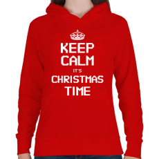 PRINTFASHION CHRISTMAS TIME - Női kapucnis pulóver - Piros