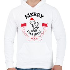 PRINTFASHION ChristmASS3 - Férfi kapucnis pulóver - Fehér férfi pulóver, kardigán
