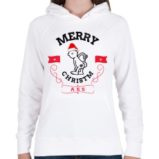 PRINTFASHION ChristmASS3 - Női kapucnis pulóver - Fehér