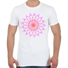 PRINTFASHION Chrysanthemum - rózsaszín - Férfi póló - Fehér férfi póló