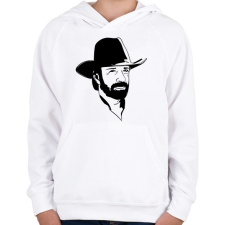 PRINTFASHION Chuck Norris - Gyerek kapucnis pulóver - Fehér gyerek pulóver, kardigán