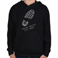 PRINTFASHION Chuck Norris itt járt - Gyerek kapucnis pulóver - Fekete