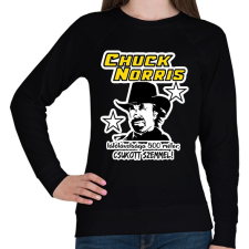 PRINTFASHION Chuck Norris látótávolsága csukott szemmel - Női pulóver - Fekete női pulóver, kardigán