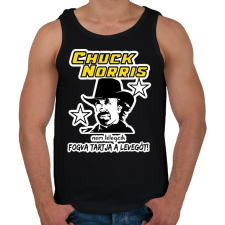 PRINTFASHION Chuck Norris nem lélegzik, fogva tartja a levegőt! - Férfi atléta - Fekete atléta, trikó