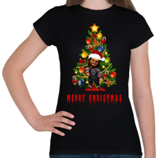 PRINTFASHION chucky christmas - Női póló - Fekete