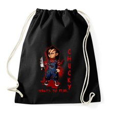 PRINTFASHION chucky doll - Sportzsák, Tornazsák - Fekete tornazsák