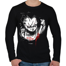 PRINTFASHION Chucky - Férfi hosszú ujjú póló - Fekete