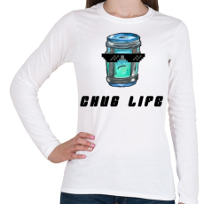 PRINTFASHION Chug Life - Fortnite - Női hosszú ujjú póló - Fehér