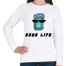 PRINTFASHION Chug Life - Fortnite - Női pulóver - Fehér női pulóver, kardigán