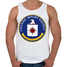 PRINTFASHION CIA cocain import agency - Férfi atléta - Fehér atléta, trikó