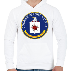 PRINTFASHION CIA cocain import agency - Férfi kapucnis pulóver - Fehér