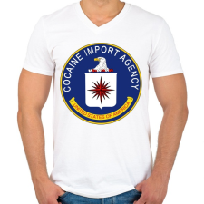 PRINTFASHION CIA cocain import agency - Férfi V-nyakú póló - Fehér férfi póló