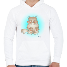 PRINTFASHION Cic alulról - Férfi kapucnis pulóver - Fehér férfi pulóver, kardigán