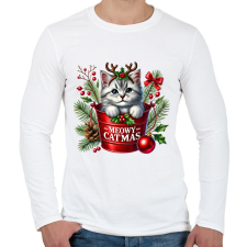 PRINTFASHION cica (1) - Férfi hosszú ujjú póló - Fehér férfi póló