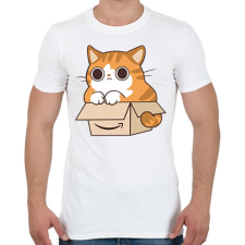 PRINTFASHION Cica a dobozban - Férfi póló - Fehér férfi póló