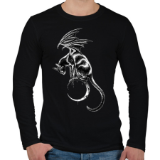 PRINTFASHION Cica a holdon - Férfi hosszú ujjú póló - Fekete férfi póló