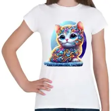 PRINTFASHION Cica alebrije stílusban - Női póló - Fehér női póló