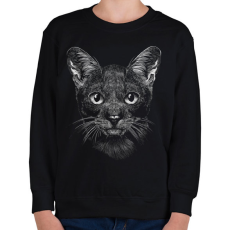 PRINTFASHION Cica arc sötét alaphoz - Gyerek pulóver - Fekete