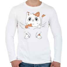 PRINTFASHION Cica baba - Férfi hosszú ujjú póló - Fehér