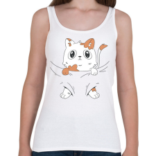 PRINTFASHION Cica baba - Női atléta - Fehér női trikó