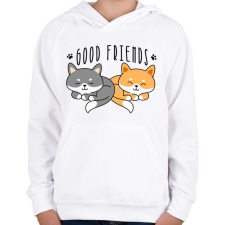 PRINTFASHION Cica barátok - Gyerek kapucnis pulóver - Fehér gyerek pulóver, kardigán