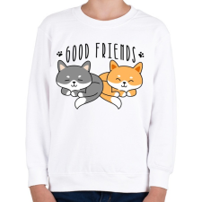 PRINTFASHION Cica barátok - Gyerek pulóver - Fehér gyerek pulóver, kardigán