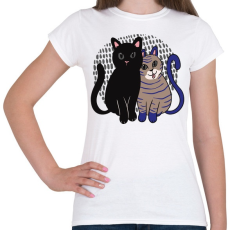PRINTFASHION Cica barátok - Női póló - Fehér