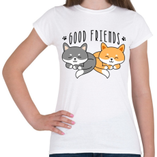 PRINTFASHION Cica barátok - Női póló - Fehér