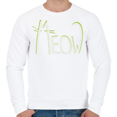 PRINTFASHION Cica betűk - Meow  - Férfi pulóver - Fehér