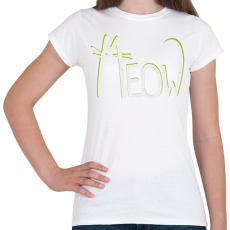 PRINTFASHION Cica betűk - Meow  - Női póló - Fehér