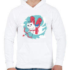 PRINTFASHION Cica - cat is in the air ! - Férfi kapucnis pulóver - Fehér