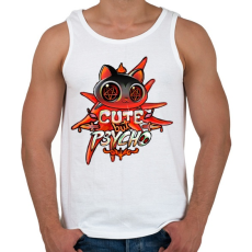 PRINTFASHION Cica - Cuki de veszélyes - Férfi atléta - Fehér