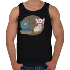 PRINTFASHION Cica és a Hal - Férfi atléta - Fekete atléta, trikó