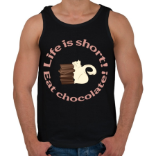 PRINTFASHION cica és csoki - Férfi atléta - Fekete atléta, trikó