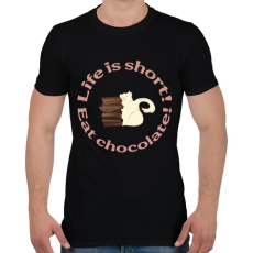 PRINTFASHION cica és csoki - Férfi póló - Fekete