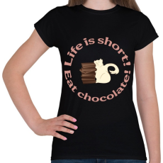 PRINTFASHION cica és csoki - Női póló - Fekete